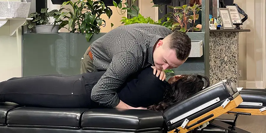 Chiropractic Special Offer Greensboro NC David Huff with Patient
